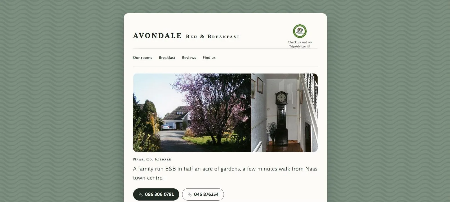 Avondale B&B website
