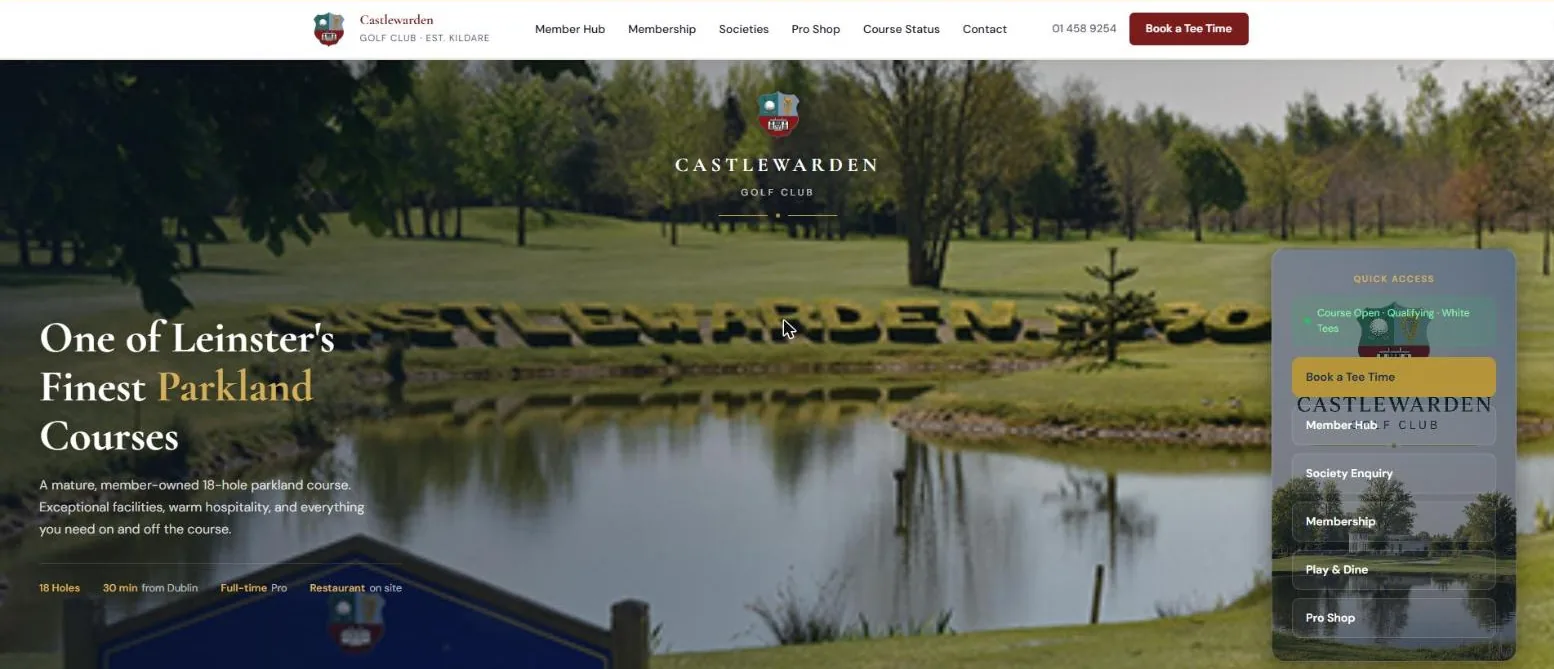 Castlewarden Golf Club website