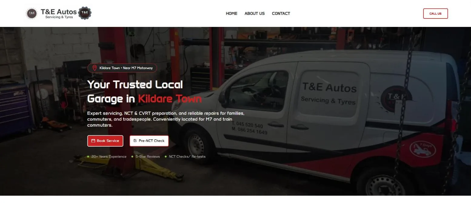 T&E Autos website
